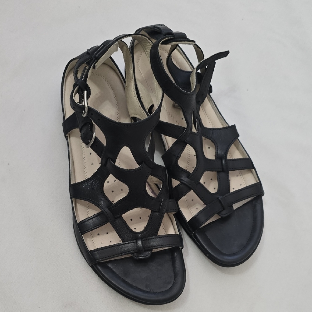 Ecco Black Strappy‎ Women's Sandals 38
